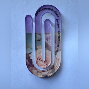 Floral Bookmark Clip with Inspirational Quote